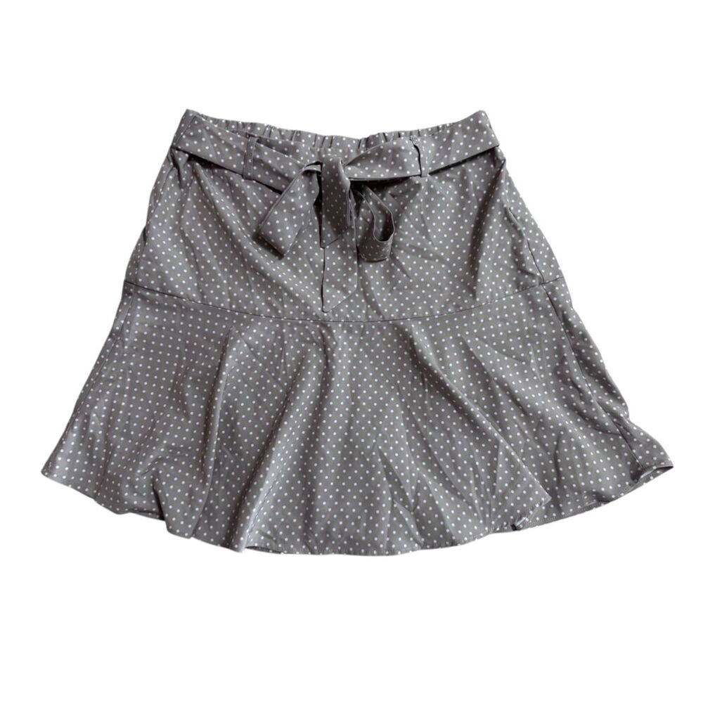 Preppy Cottagecore Polka Dot‎ Tie Waist Flare Mini Skirt Women's Small